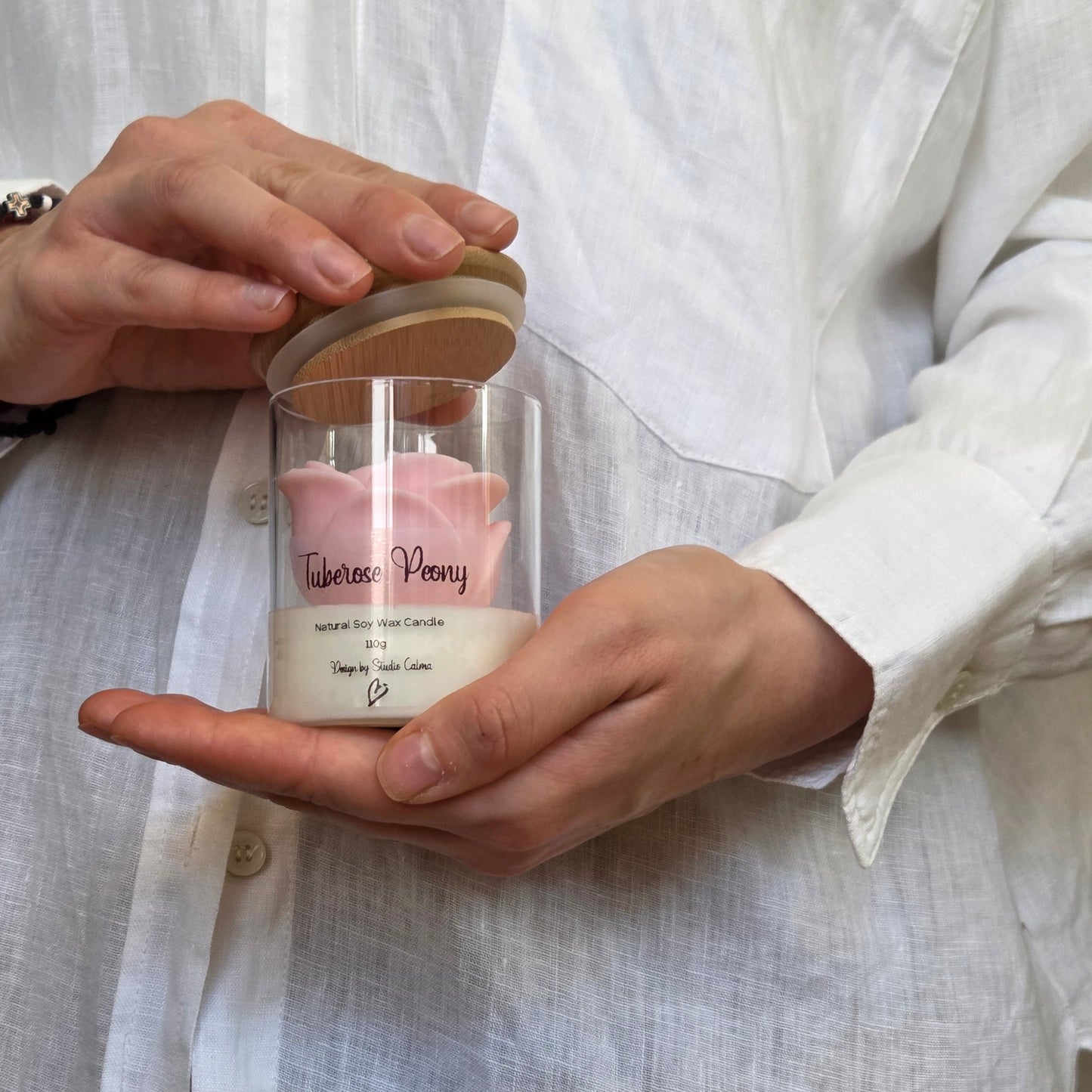 Rose Glass Jar Candle