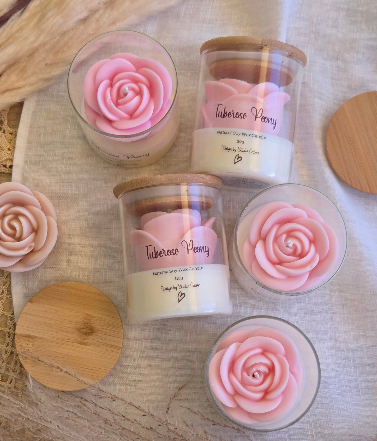 Rose Glass Jar Candle