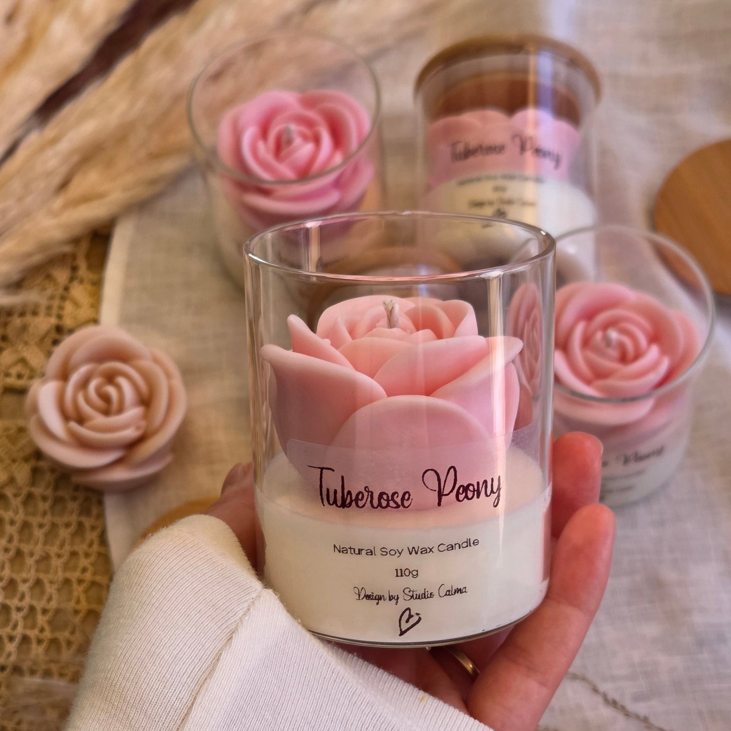 Rose Glass Jar Candle
