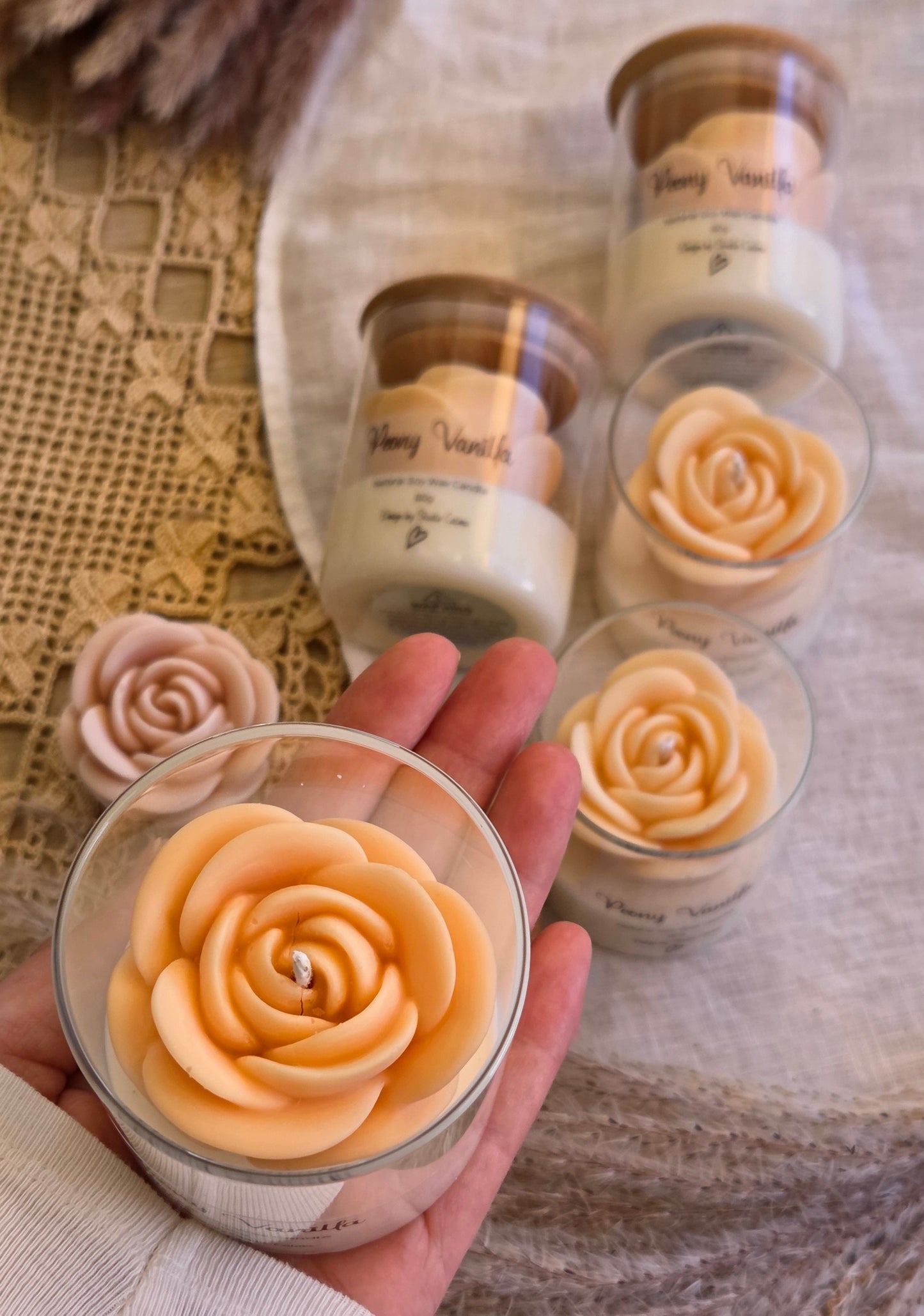 Rose Glass Jar Candle