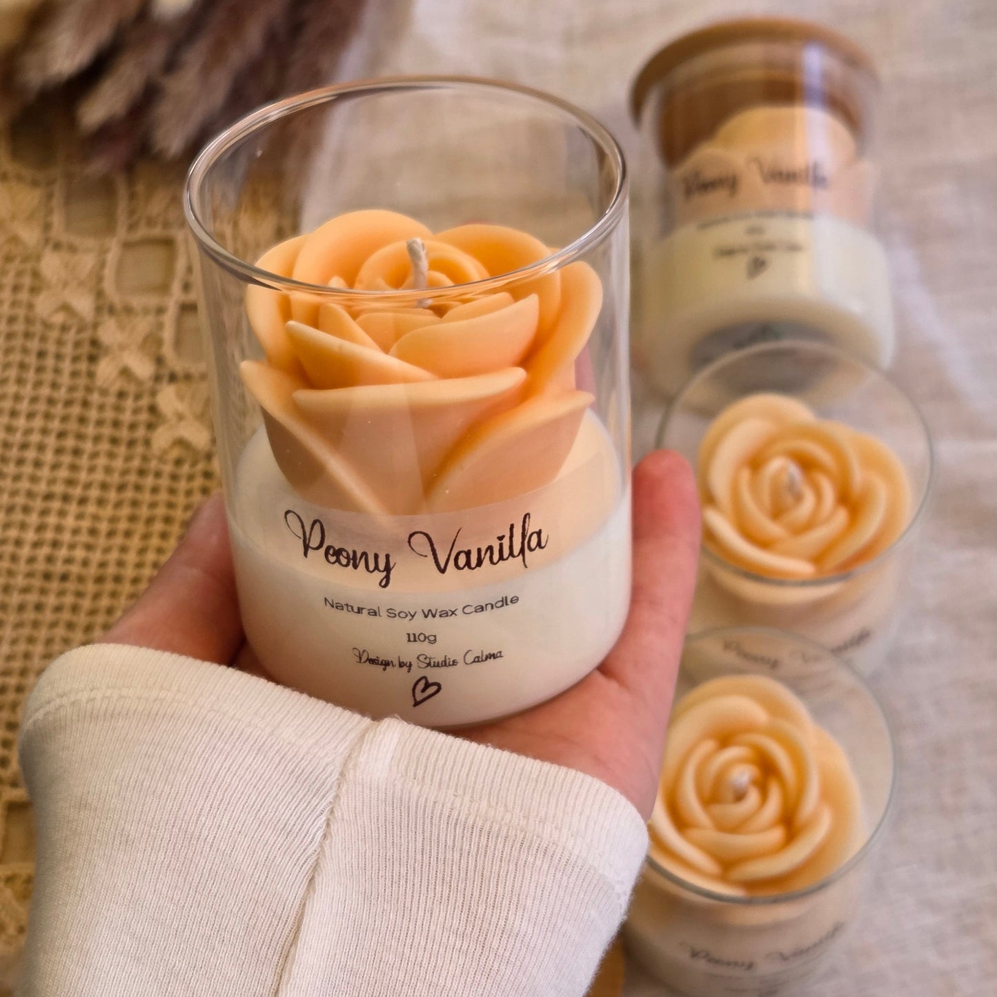 Rose Glass Jar Candle