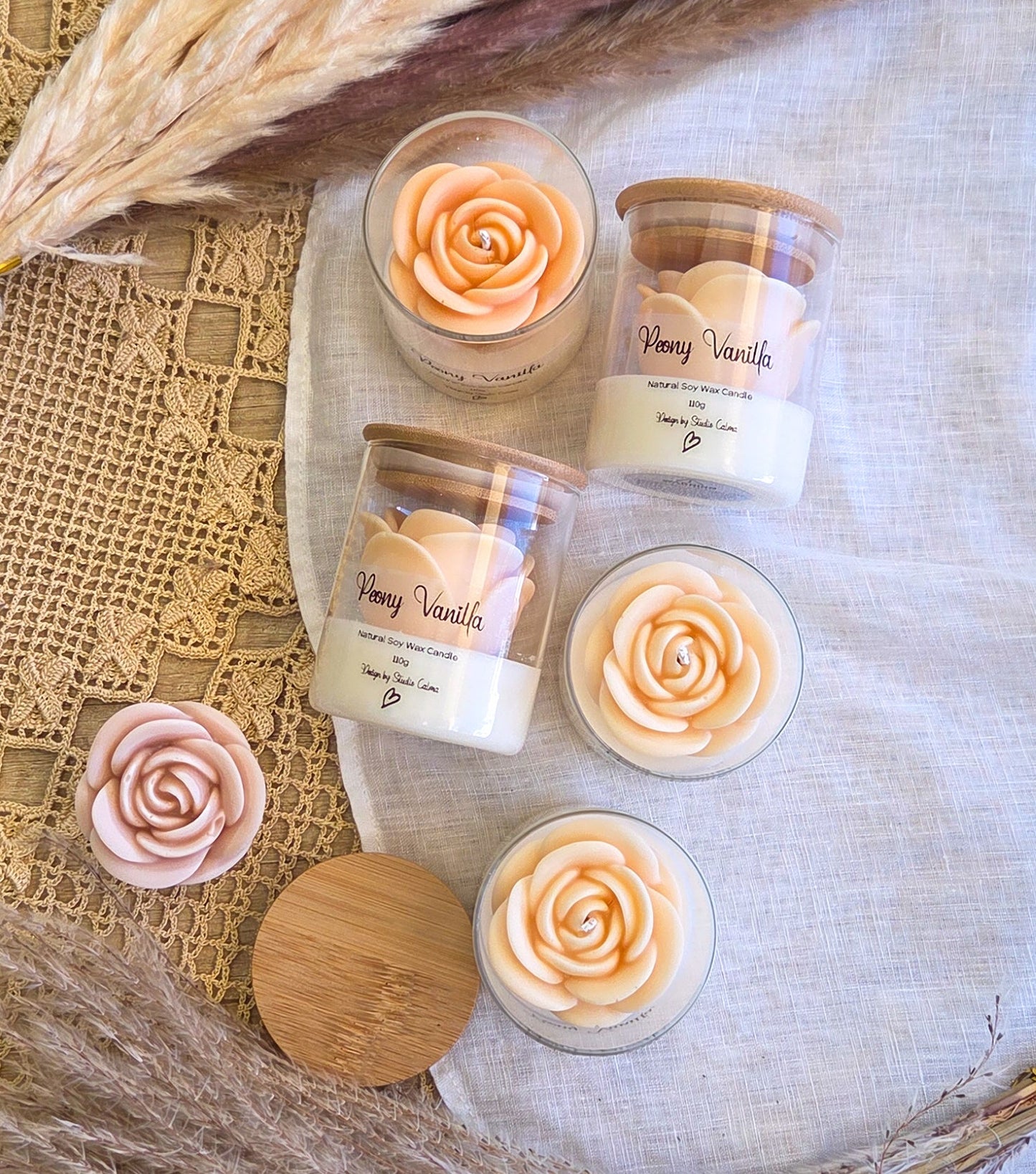 Rose Glass Jar Candle