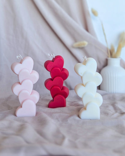 Hearts Pillar Candle